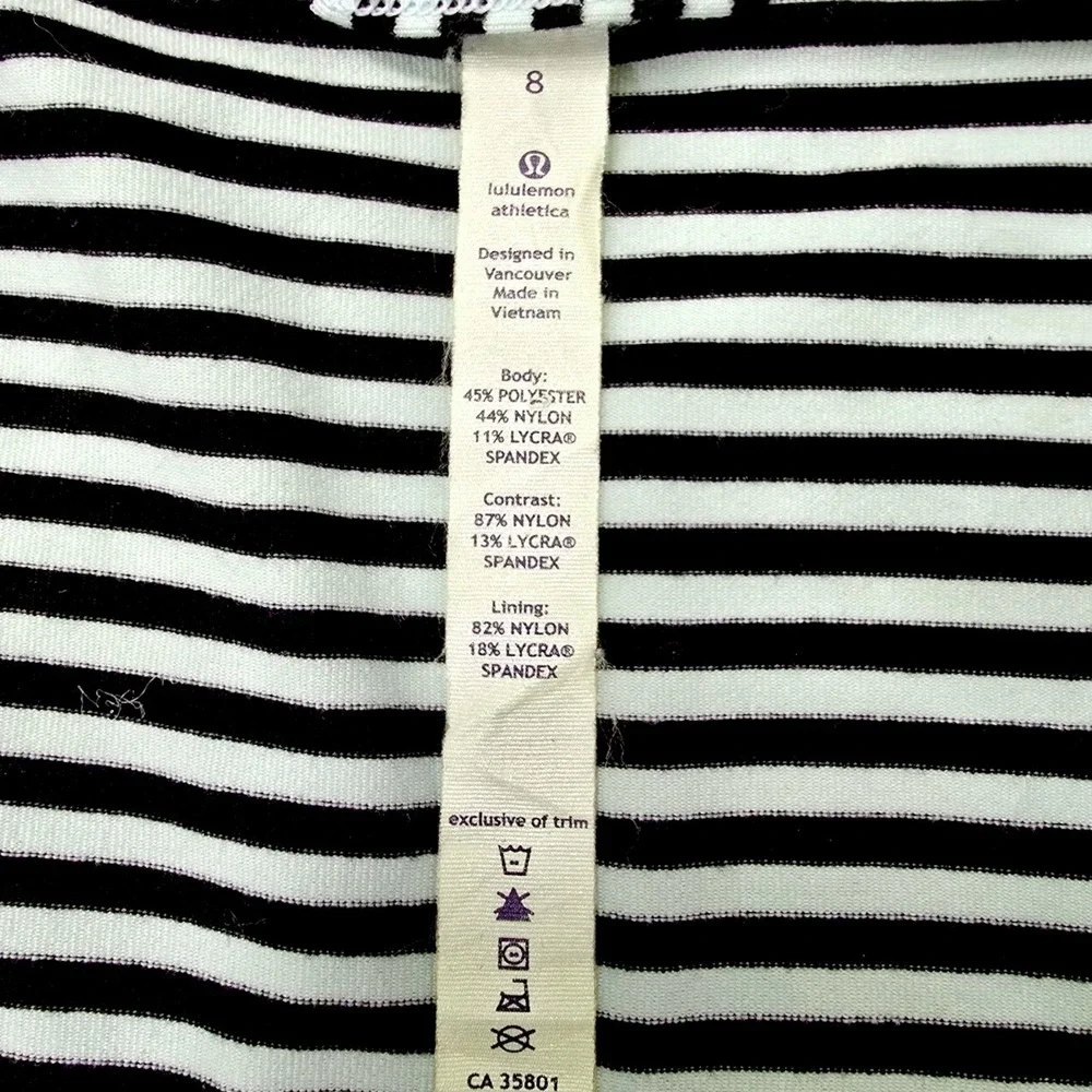 Lululemon Striped Full Zip Track Jacket Mint Green Black Womens‎ 8 Mock Neck